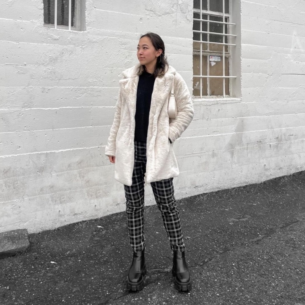 Ardene faux fur white jacket